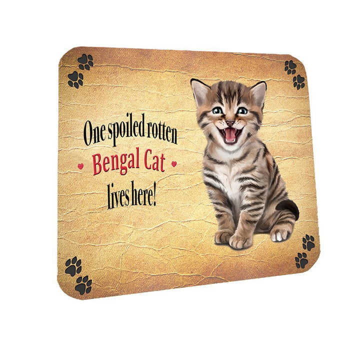 Spoiled Rotten Bengal Cat Coasters Set of 4