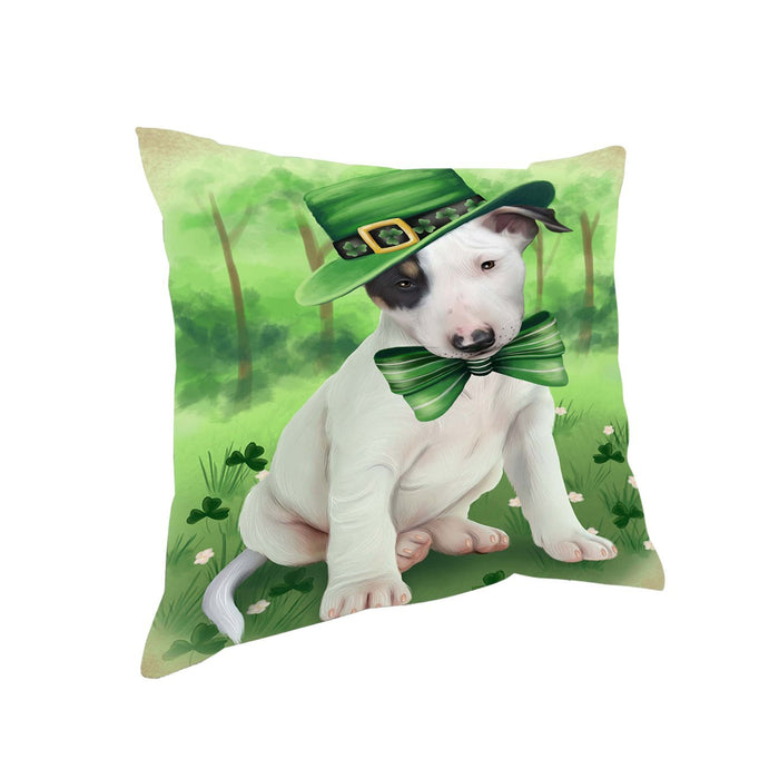 St. Patricks Day Irish Portrait Bull Terrier Dog Pillow PIL50840