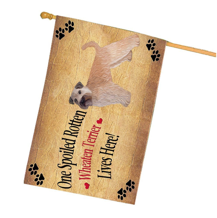 Spoiled Rotten Wheaten Terrier Dog House Flag