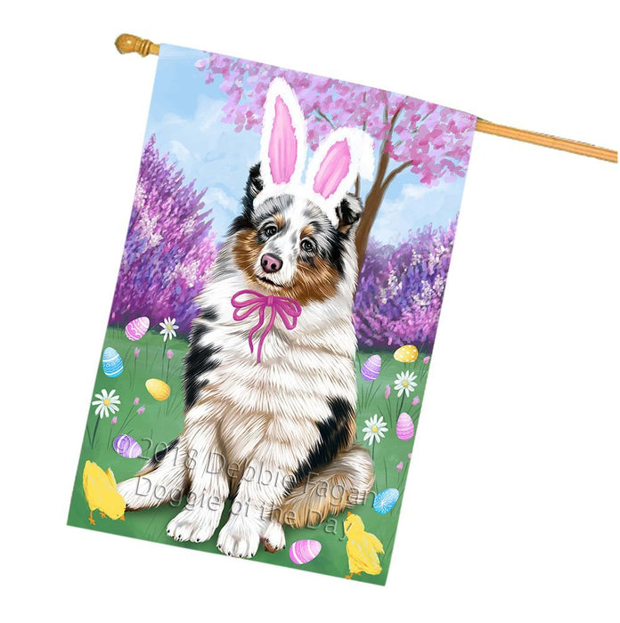 Shetland Sheepdog Easter Holiday House Flag FLG49362