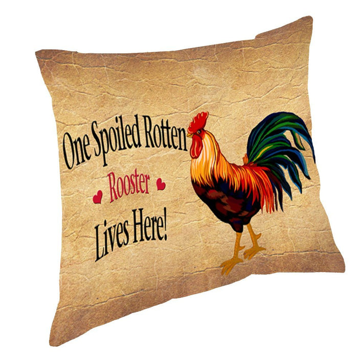 Spoiled Rotten Rooster Throw Pillow