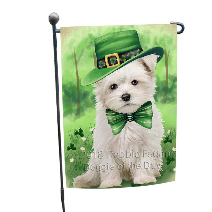 St. Patricks Day Irish Portrait Maltese Dog Garden Flag GFLG48743