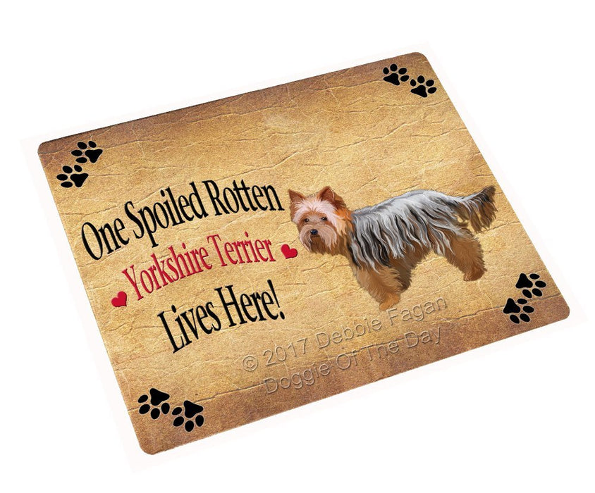 Spoiled Rotten Yorkshire Terrier Dog Tempered Cutting Board (Small)