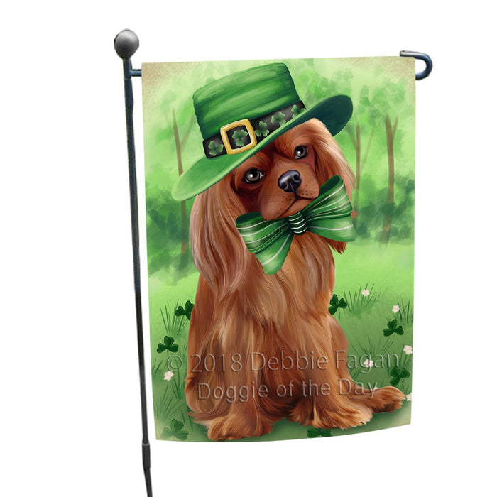St. Patricks Day Irish Portrait Cavalier King Charles Spaniel Dog Garden Flag GFLG48674
