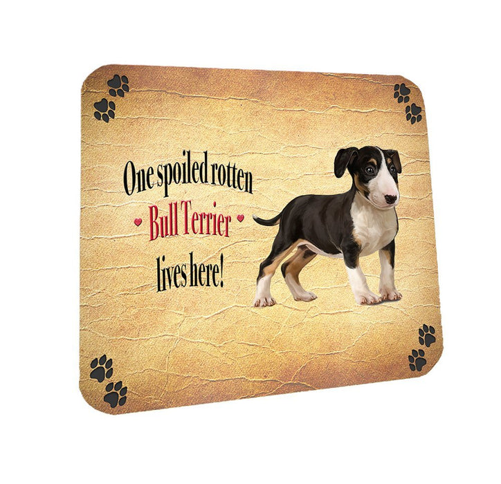 Spoiled Rotten Bull Terrier Dog Coasters Set of 4