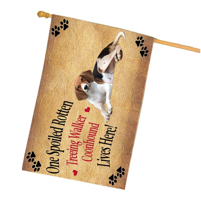 Spoiled Rotten Treeing Walker Coonhound Dog House Flag