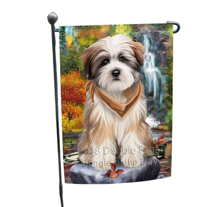 Scenic Waterfall Tibetan Terrier Dog Garden Flag GFLG49354