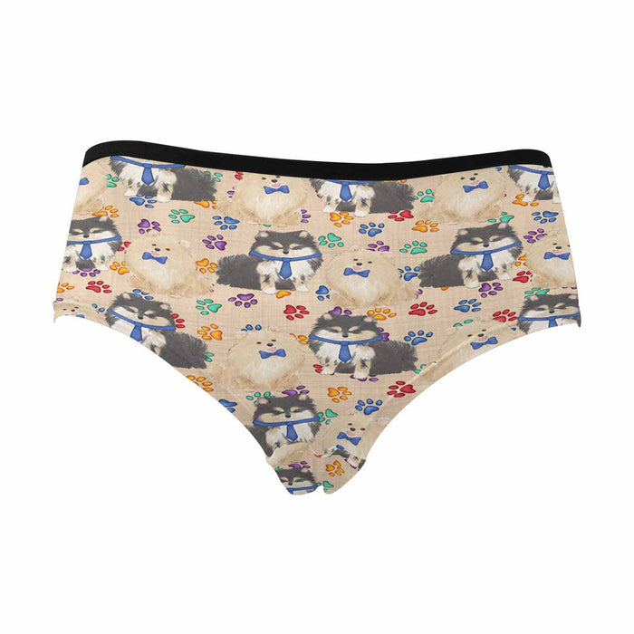 Pomeranian Dogs Blue  Women&#039;s High Waist Briefs (Model L26)