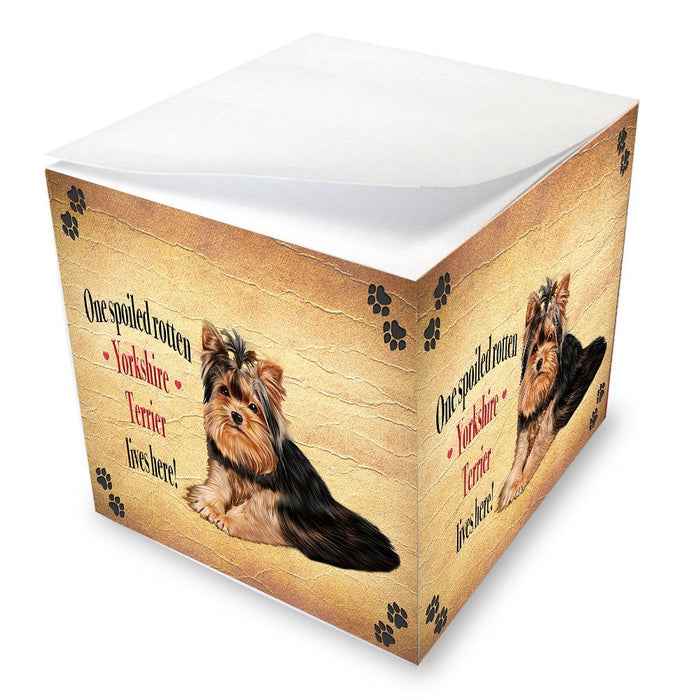 Yorkshire Terrier Spoiled Rotten Dog Note Cube