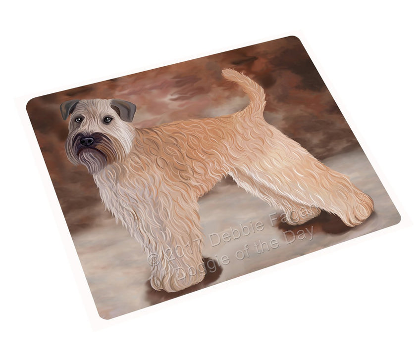 Wheaten Terrier Soft Coated Dog Art Portrait Print Woven Throw Sherpa Plush Fleece Blanket
