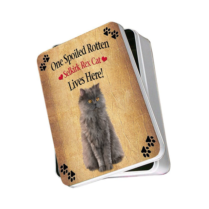 Selkirk Rex Spoiled Rotten Cat Photo Storage Tin