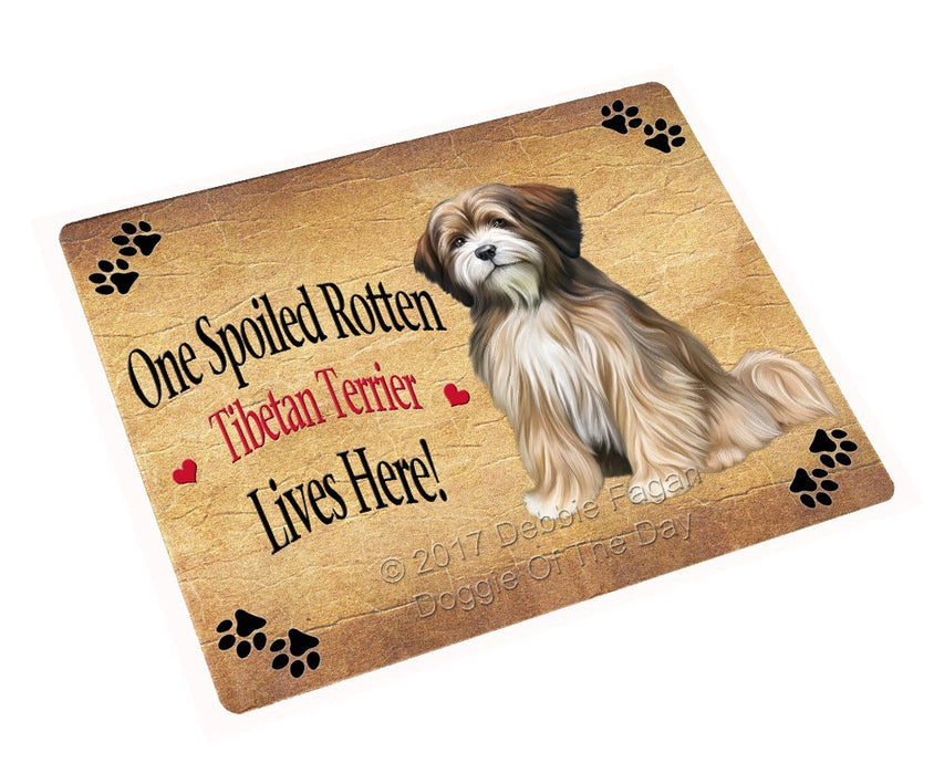 Spoiled Rotten Tibetan Terrier Dog Tempered Cutting Board
