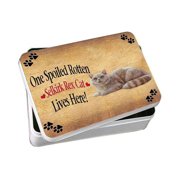 Selkirk Rex Spoiled Rotten Cat Photo Storage Tin