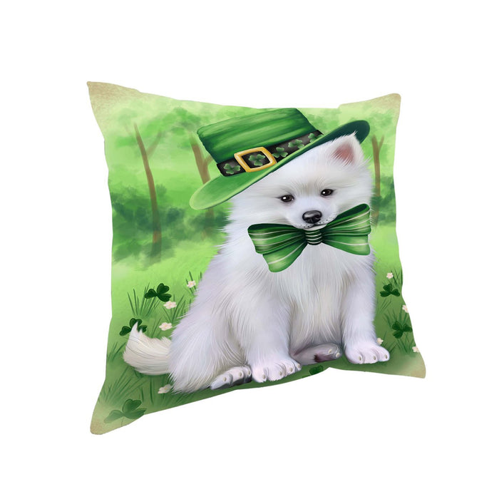 St. Patricks Day Irish Portrait American Eskimo Dog Pillow PIL49860