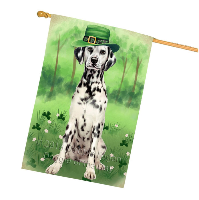 St. Patricks Day Irish Portrait Dalmatian Dog House Flag FLG48757