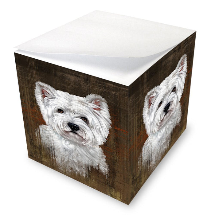 Rustic West Highland White Terrier Dog Note Cube NOC48273