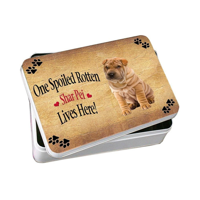 Shar Pei Spoiled Rotten Dog Photo Storage Tin