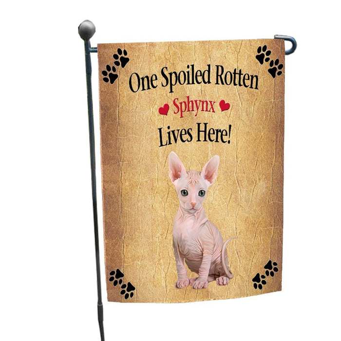 Spoiled Rotten Sphynx Cat Garden Flag