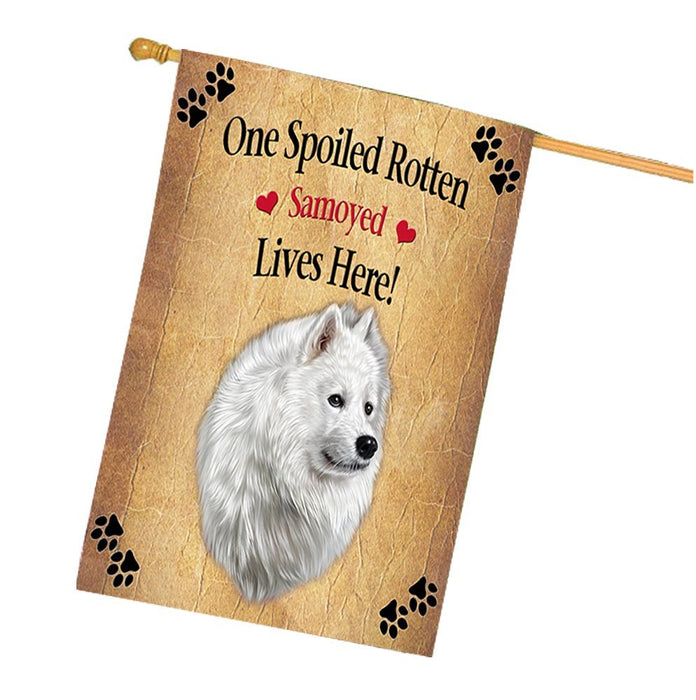 Samoyed Spoiled Rotten Dog House Flag