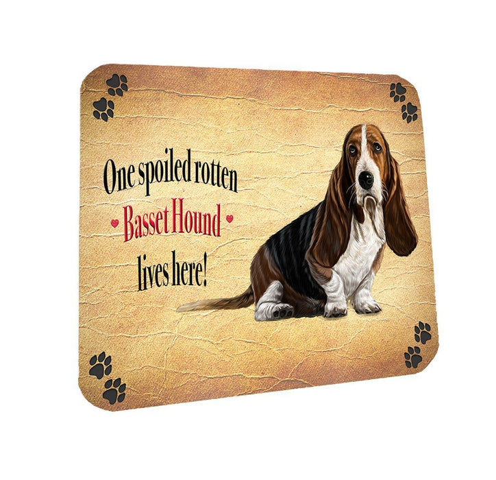 Spoiled Rotten Basset Hound Dog Coasters Set of 4