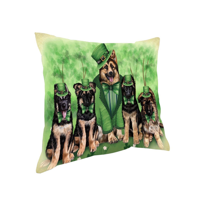 St. Patricks Day Irish Family Portrait German Shepherds Dog Pillow PIL51072