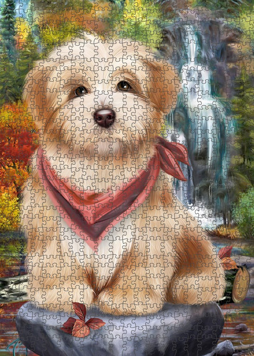 Scenic Waterfall Havanese Dog Puzzle with Photo Tin PUZL52212