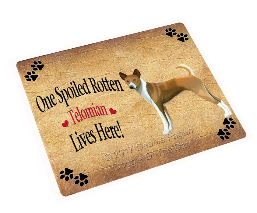 Spoiled Rotten Telomian Puppy Dog Tempered Cutting Board
