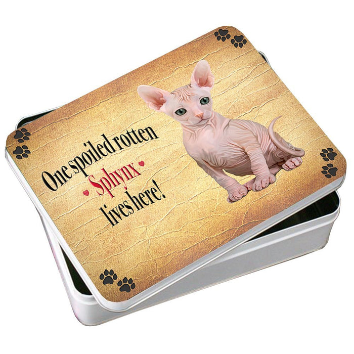 Sphynx Spoiled Rotten Cat Photo Storage Tin