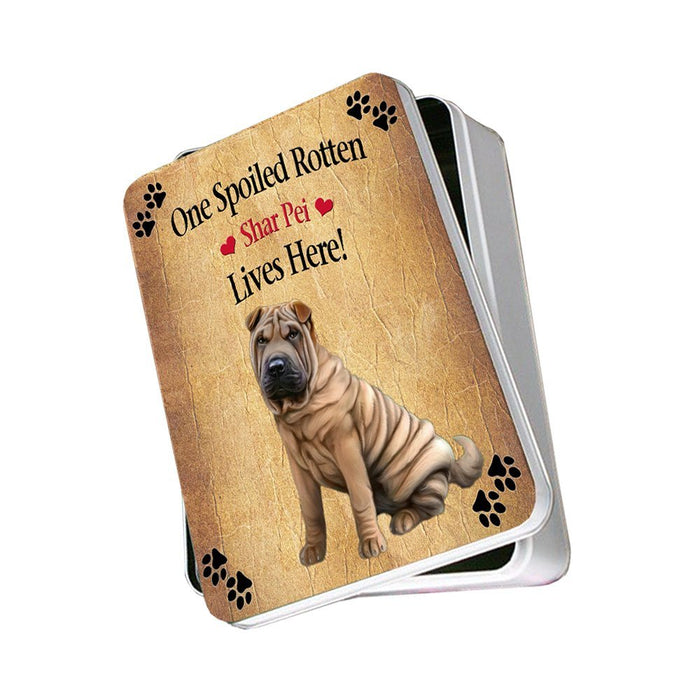 Shar Pei Spoiled Rotten Dog Photo Storage Tin