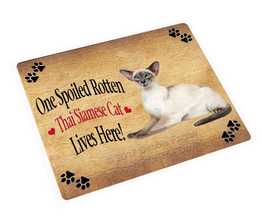 Spoiled Rotten Thai Siamese Cat Tempered Cutting Board
