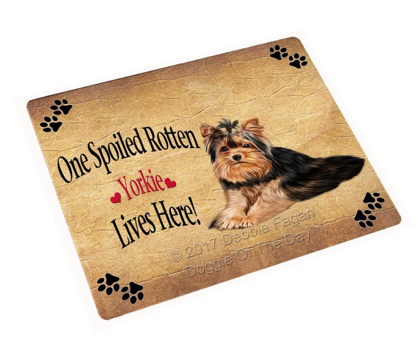 Spoiled Rotten Yorkie Dog Tempered Cutting Board