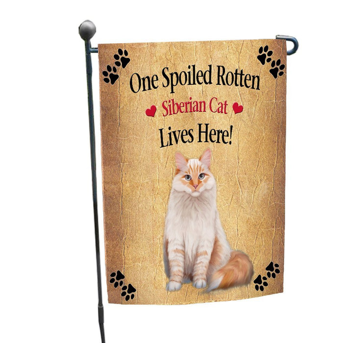Spoiled Rotten Siberian Red Cat Garden Flag