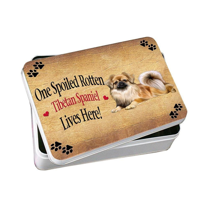 Tibetan Spaniel Spoiled Rotten Dog Photo Storage Tin