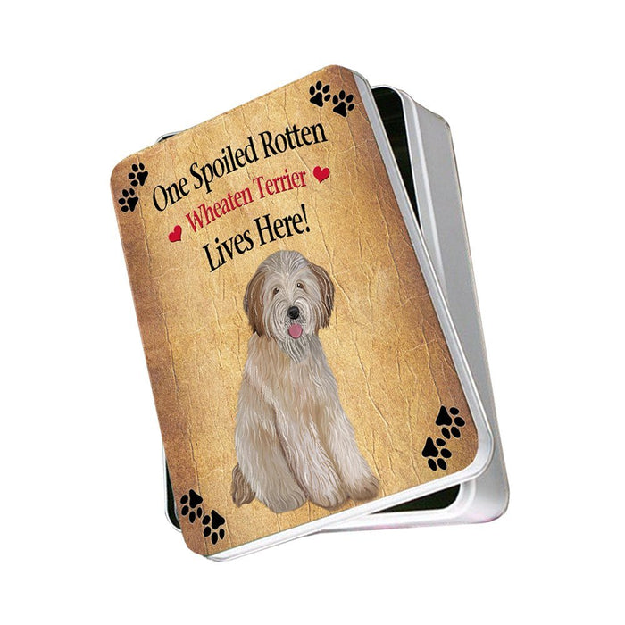 Wheaten Terrier Spoiled Rotten Dog Photo Storage Tin