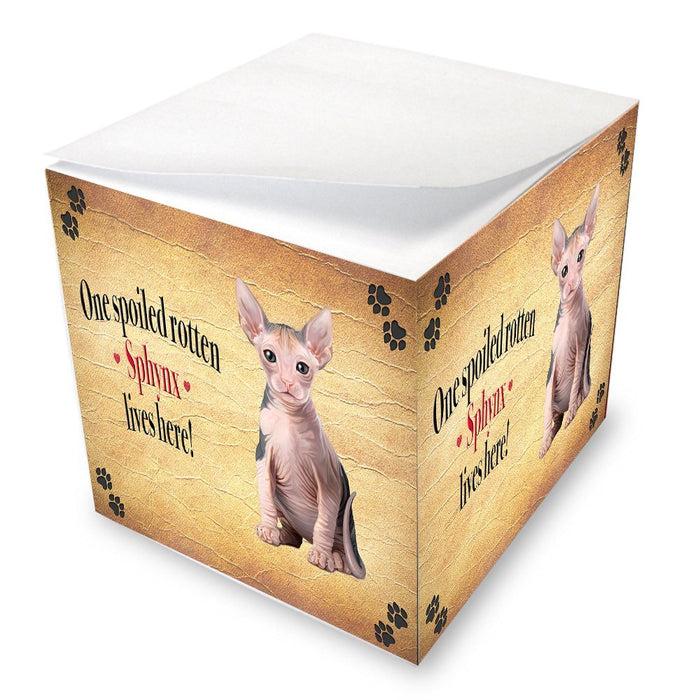 Sphynx Spoiled Rotten Cat Note Cube