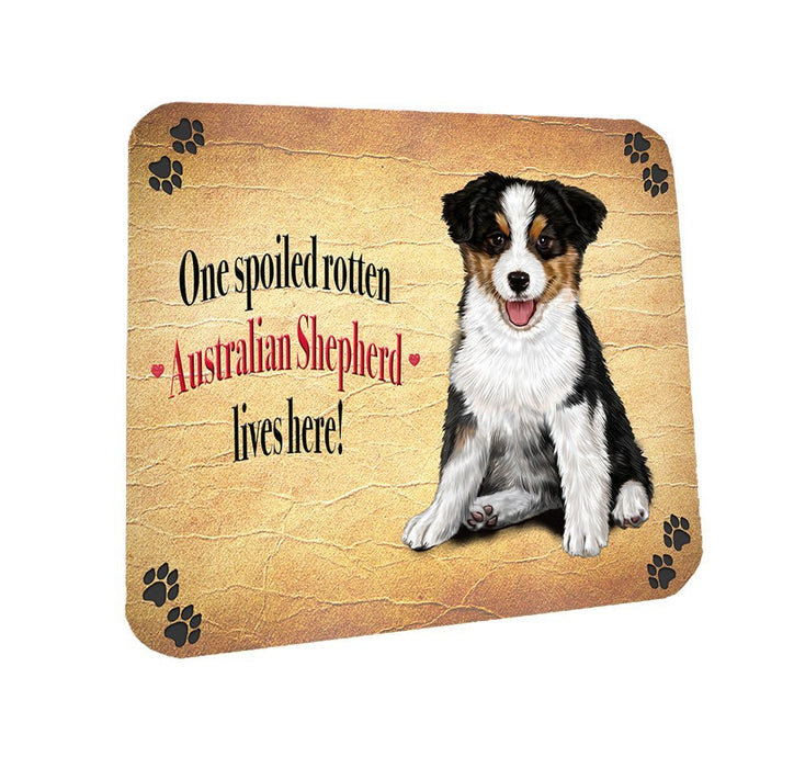 Spoiled Rotten Australian Shepherd Dog Coasters Set of 4