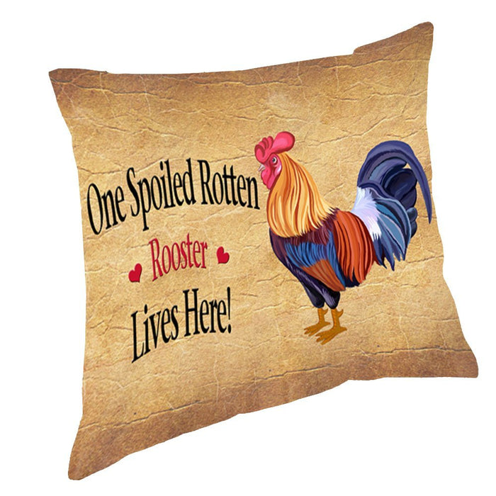 Spoiled Rotten Rooster Throw Pillow