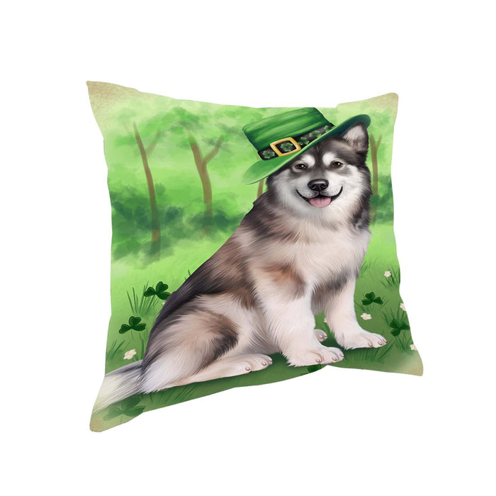 St. Patricks Day Irish Portrait Alaskan Malamute Dog Pillow PIL49848