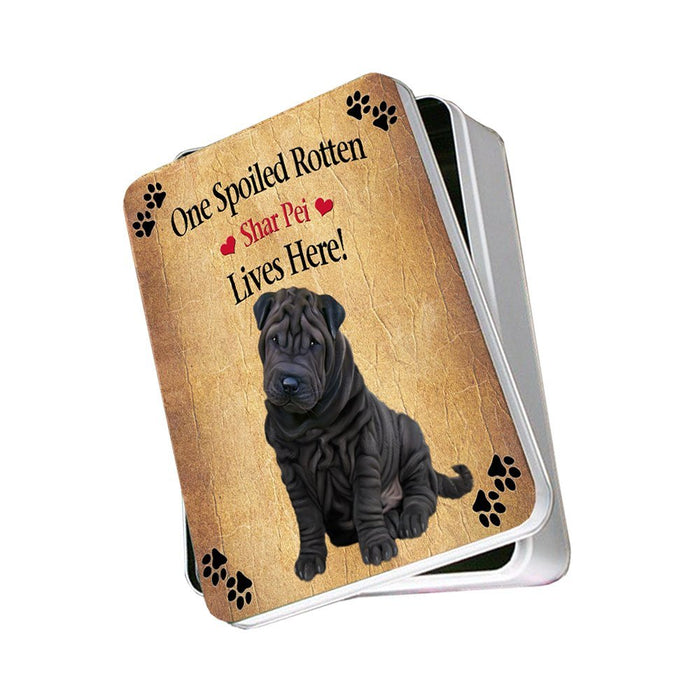 Shar Pei Spoiled Rotten Dog Photo Storage Tin