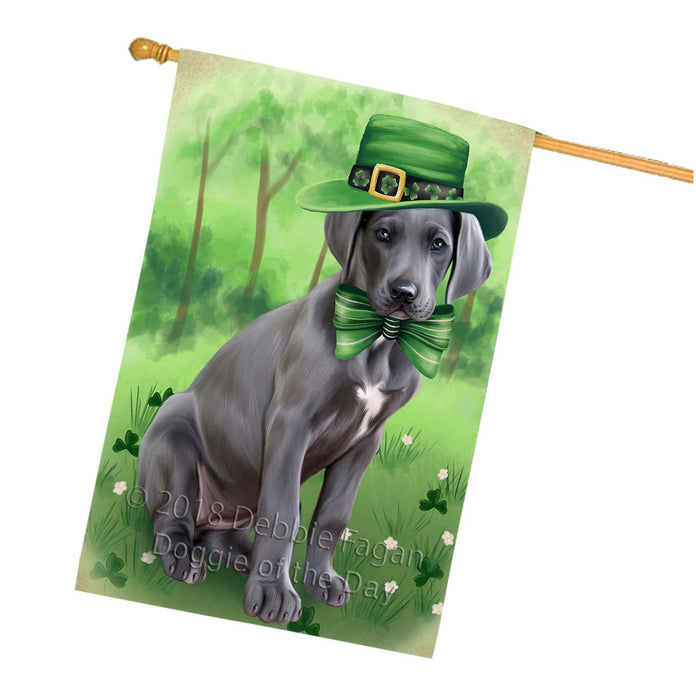 St. Patricks Day Irish Portrait Great Dane Dog House Flag FLG48779