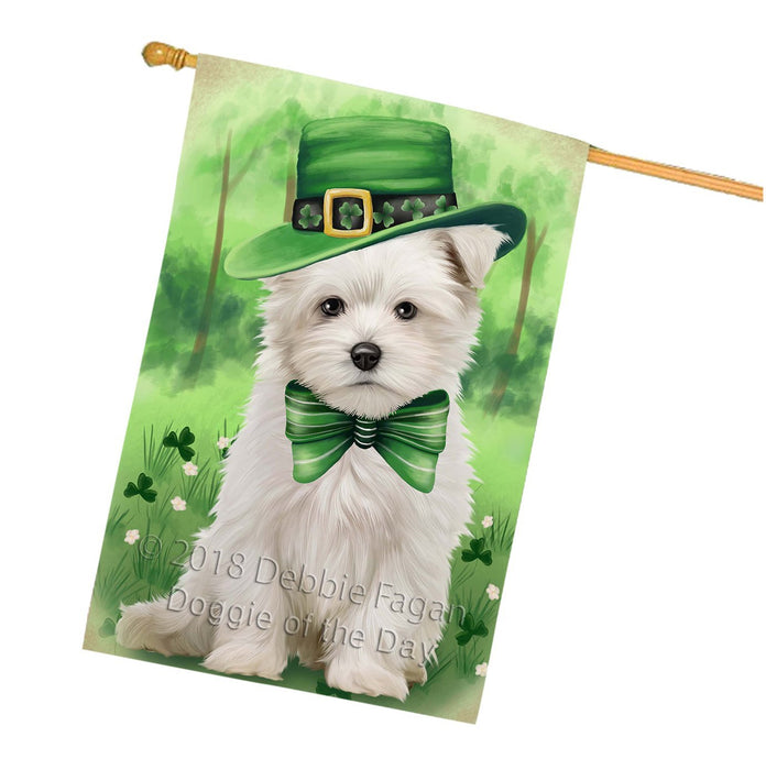 St. Patricks Day Irish Portrait Maltese Dog House Flag FLG48799