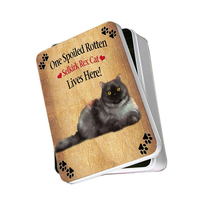 Selkirk Rex Spoiled Rotten Cat Photo Storage Tin