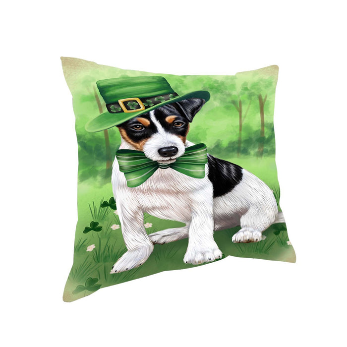 St. Patricks Day Irish Portrait Jack Russell Terrier Dog Pillow PIL51144