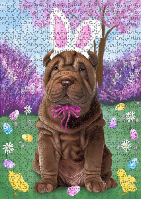 Shar Pei Dog Easter Holiday Puzzle with Photo Tin PUZL51339