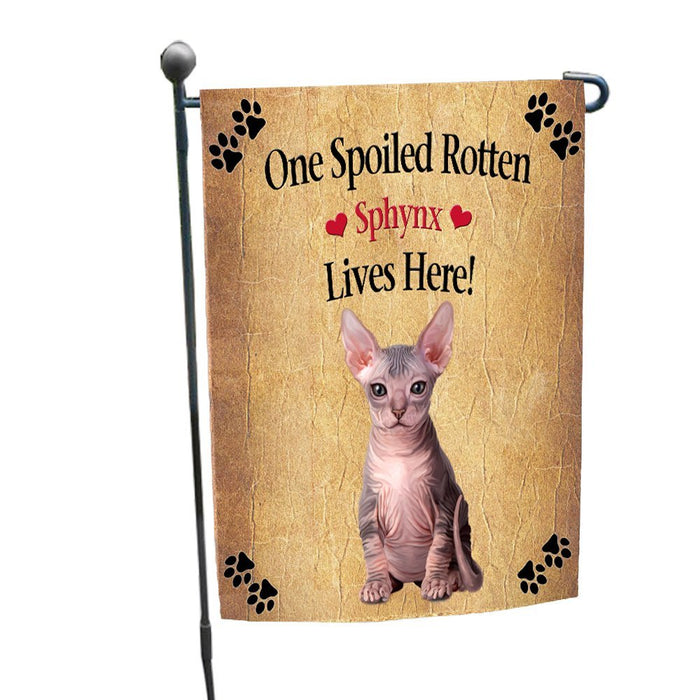 Spoiled Rotten Sphynx Cat Garden Flag