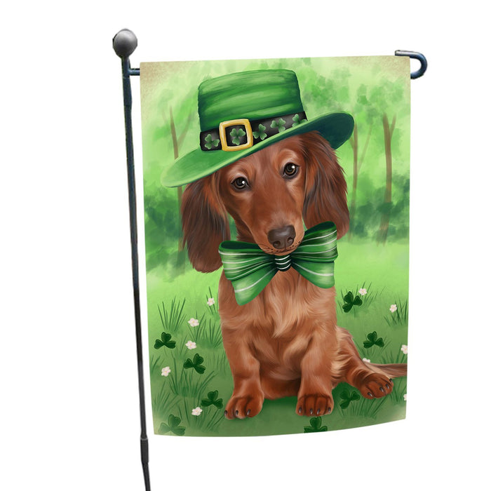 St. Patricks Day Irish Portrait Dachshund Dog Garden Flag GFLG48094