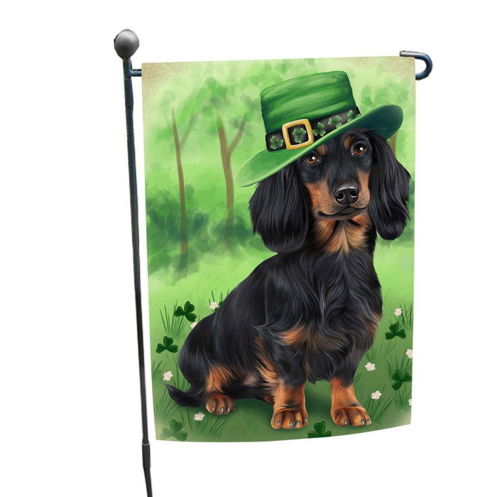 St. Patricks Day Irish Portrait Dachshund Dog Garden Flag GFLG48414
