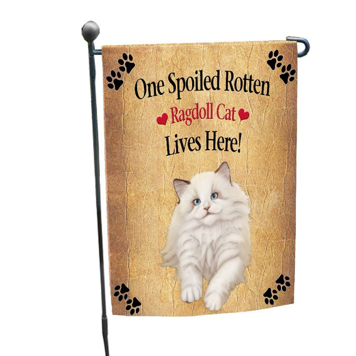 Spoiled Rotten White Ragdoll Cat Garden Flag