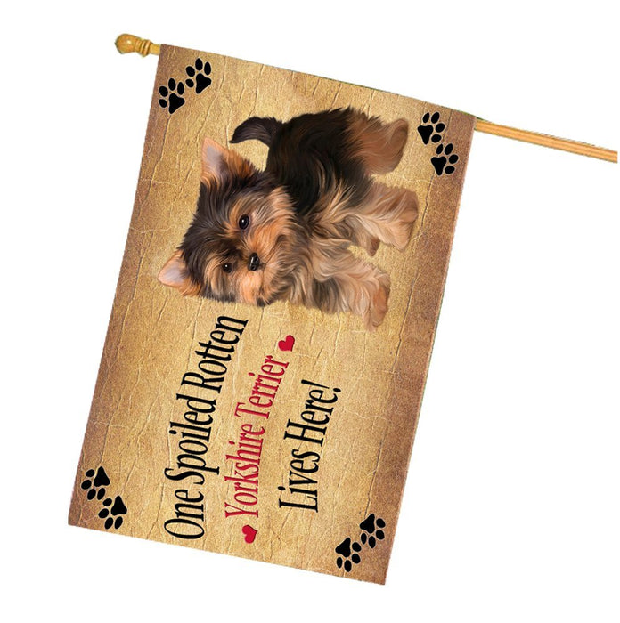 Spoiled Rotten Yorkshire Terrier Puppy Dog House Flag