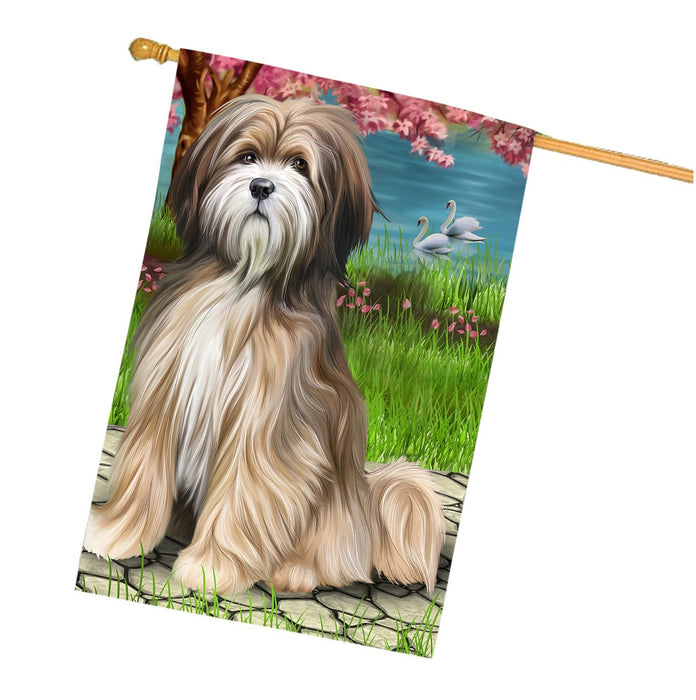 Tibetan Terrier Dog House Flag FLG48547